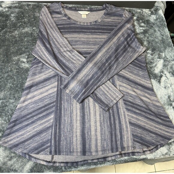 Christopher & Banks Blue & White Striped 3/4 Sleeve Top P/XL - Picture 3 of 11